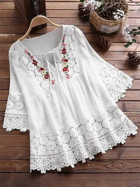 Maisie – Boho Embroidered Blouse