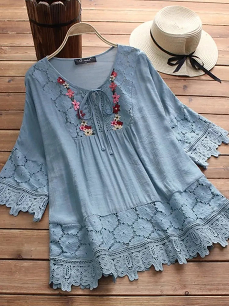 Maisie – Boho Embroidered Blouse