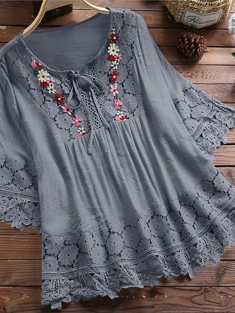 Maisie – Boho Embroidered Blouse