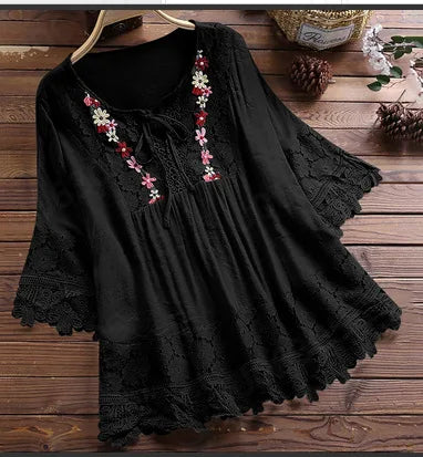 Maisie – Boho Embroidered Blouse