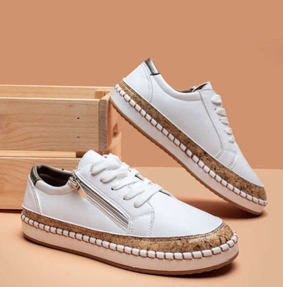 Mira™ Ortopediska Sneakers med Blommönster & Dragkedja